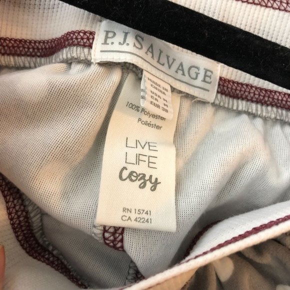 PJ Salvage Womens Pajama Jogger Pants Soft Lounge Polka Dot Drawstring Gray M - Picture 3 of 4